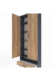 Arges Dolap 6 Raflı Tek Çekmeceli 2 Kapaklı 88x30x221 - S30M018V6A