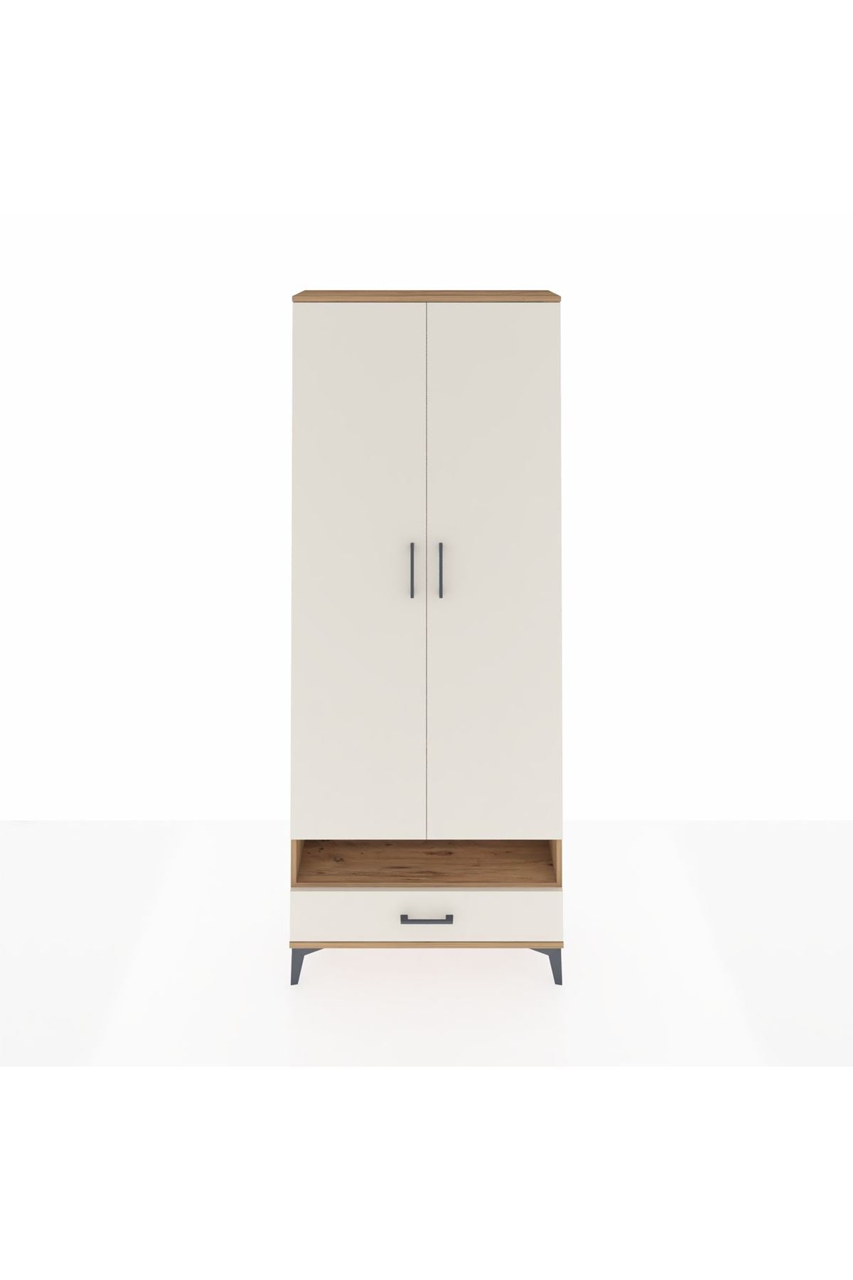Arges Dolap 6 Raflı Tek Çekmeceli 2 Kapaklı 88x30x221 - S30M018V7A