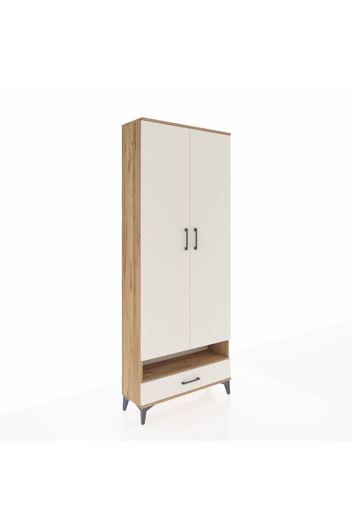Arges Dolap 6 Raflı Tek Çekmeceli 2 Kapaklı 88x30x221 - S30M018V7A