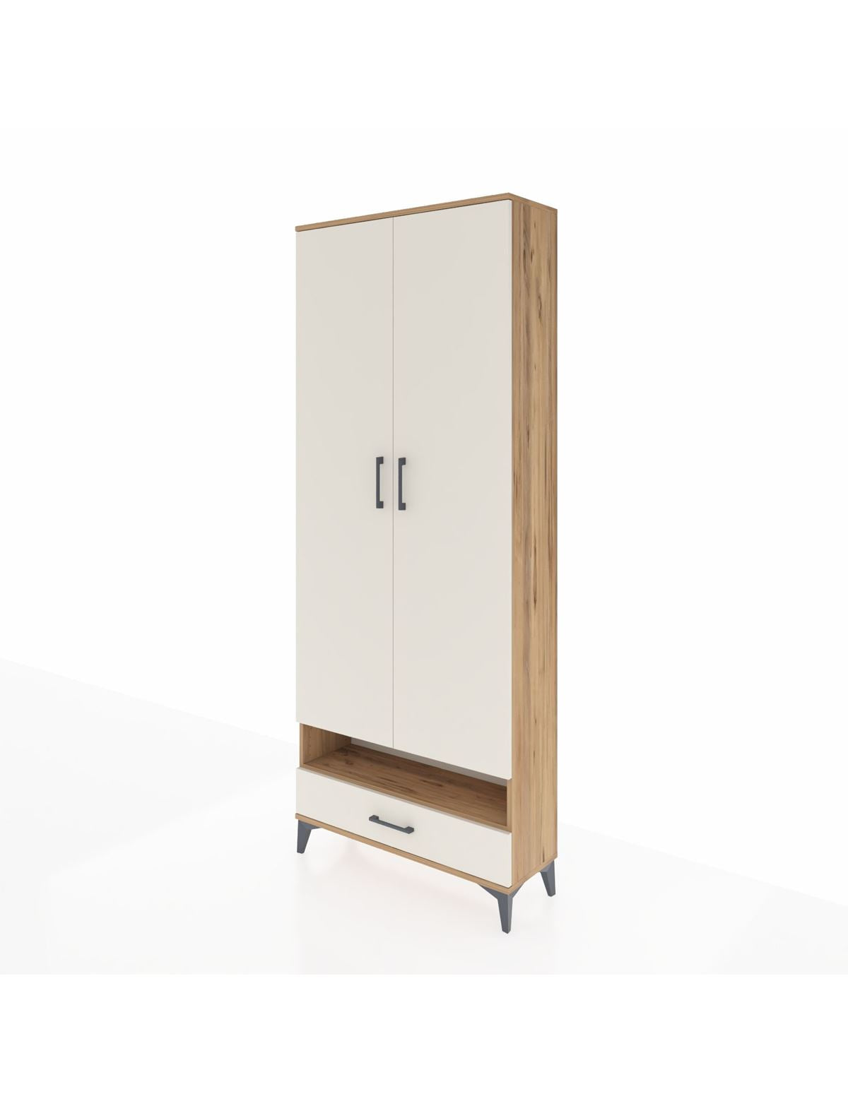 Arges Dolap 6 Raflı Tek Çekmeceli 2 Kapaklı 88x30x221 - S30M018V7A