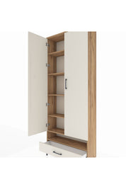Arges Dolap 6 Raflı Tek Çekmeceli 2 Kapaklı 88x30x221 - S30M018V7A