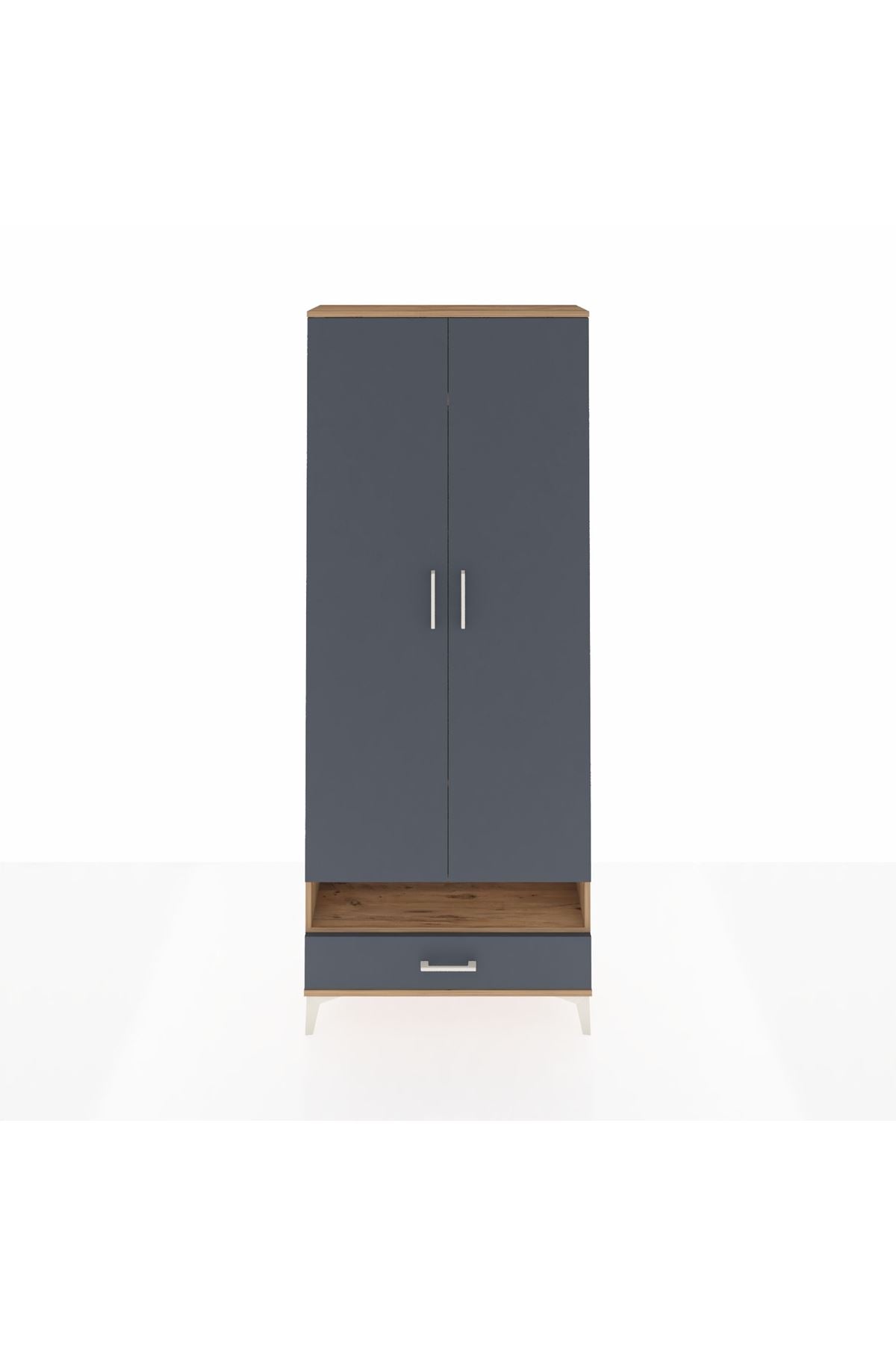Arges Dolap 6 Raflı Tek Çekmeceli 2 Kapaklı 88x30x221 - S30M018V8A