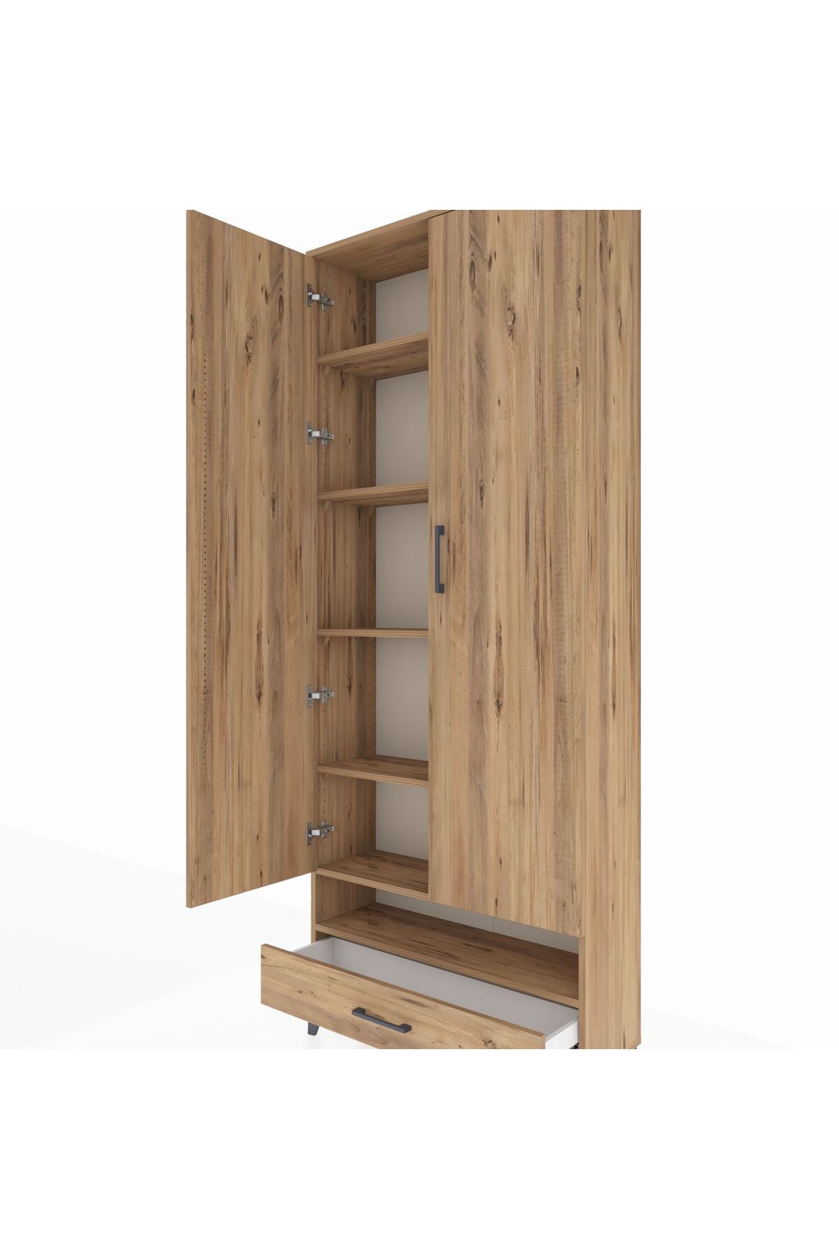 Arges Dolap 6 Raflı Tek Çekmeceli 2 Kapaklı 88x30x221 - S30M018V9A