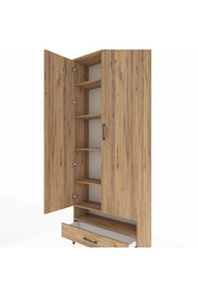 Arges Dolap 6 Raflı Tek Çekmeceli 2 Kapaklı 88x30x221 - S30M018V9A