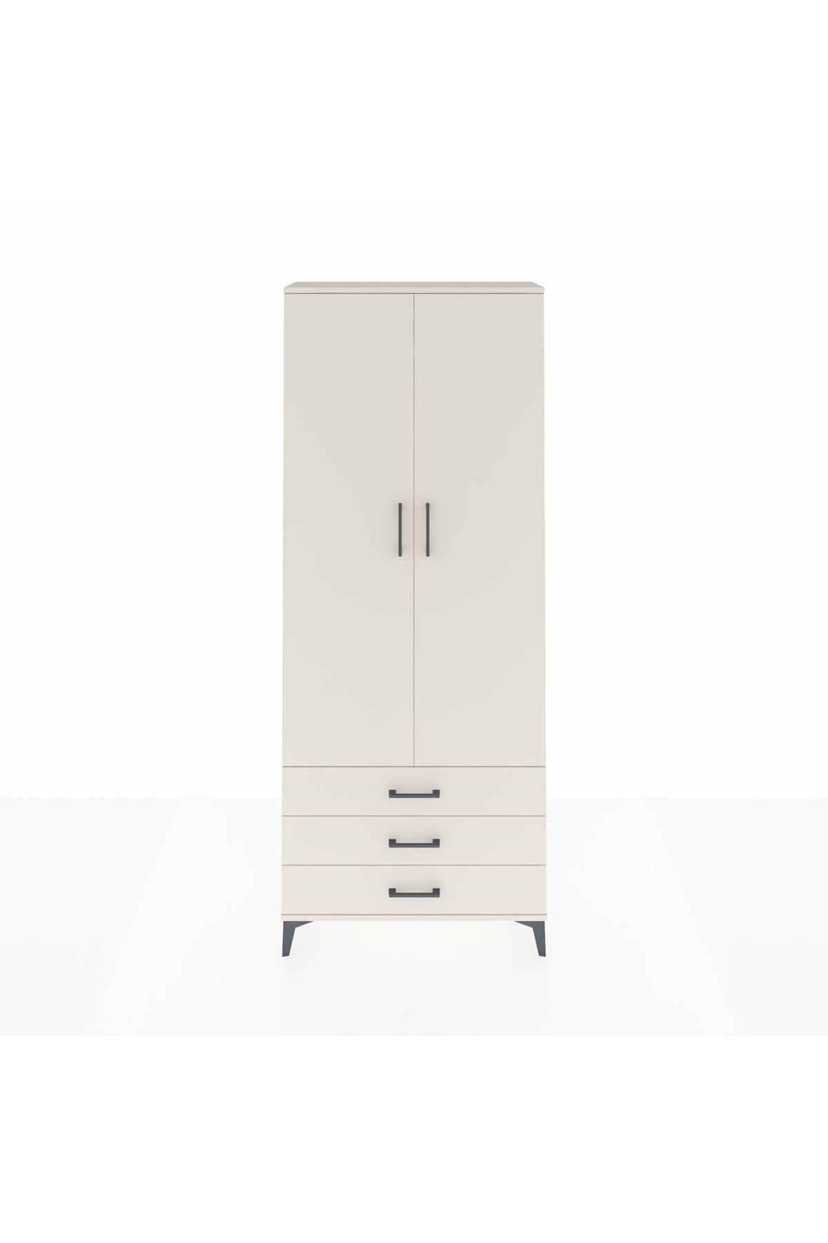 Arges Dolap 2 Raflı 3 Çekmeceli Tek Askılı 88x30x221 - S30M019V1A