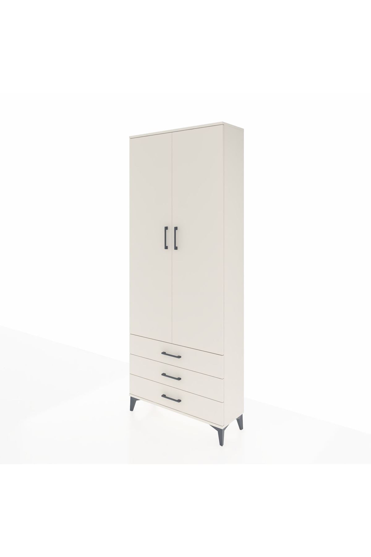 Arges Dolap 2 Raflı 3 Çekmeceli Tek Askılı 88x30x221 - S30M019V1A