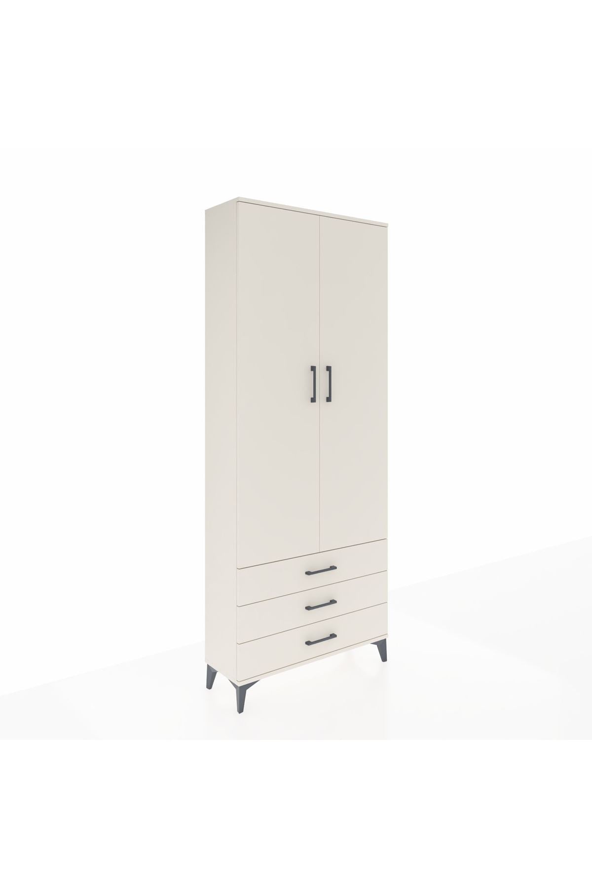 Arges Dolap 2 Raflı 3 Çekmeceli Tek Askılı 88x30x221 - S30M019V1A
