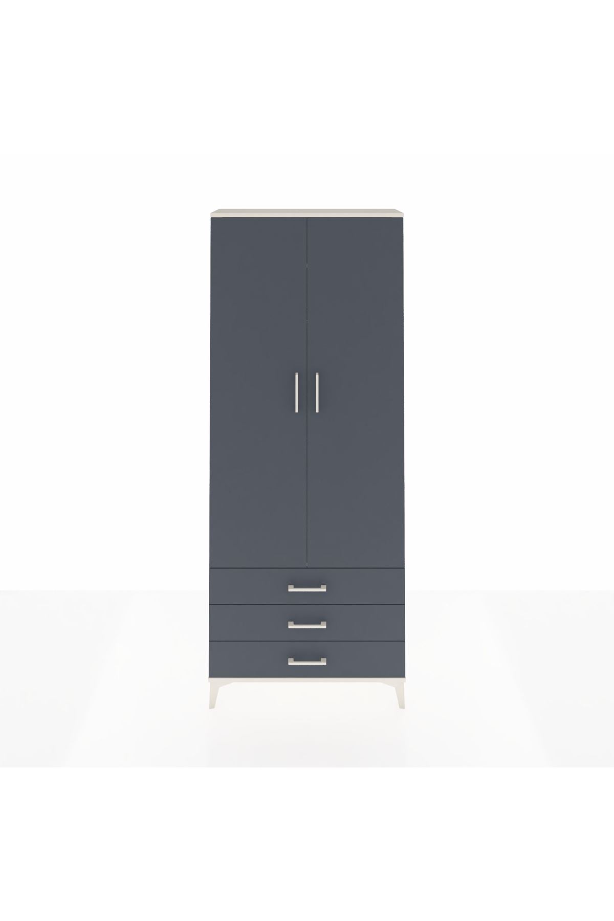 Arges Dolap 2 Raflı 3 Çekmeceli Tek Askılı 88x30x221 - S30M019V2A