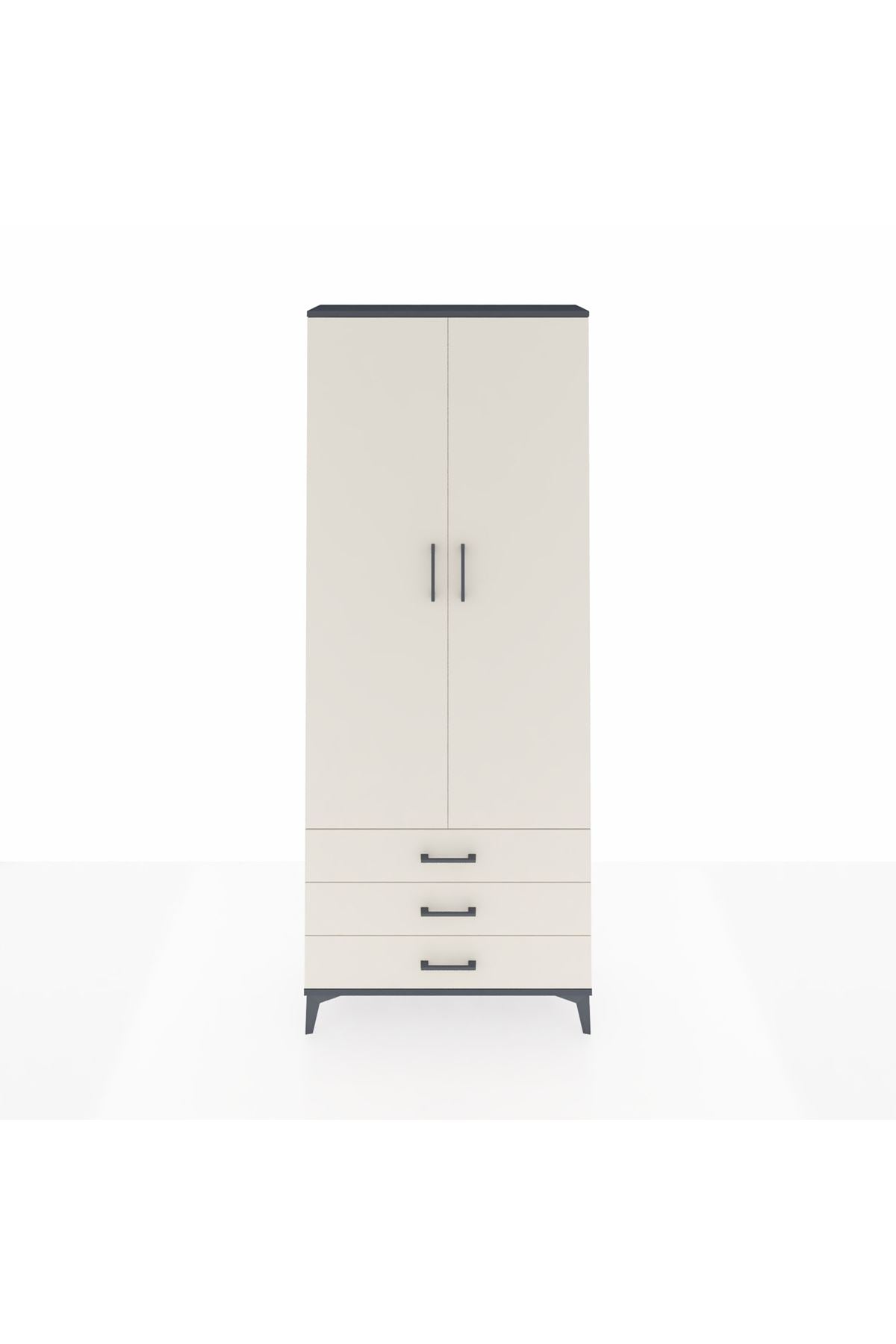 Arges Dolap 2 Raflı 3 Çekmeceli Tek Askılı 88x30x221 - S30M019V4A