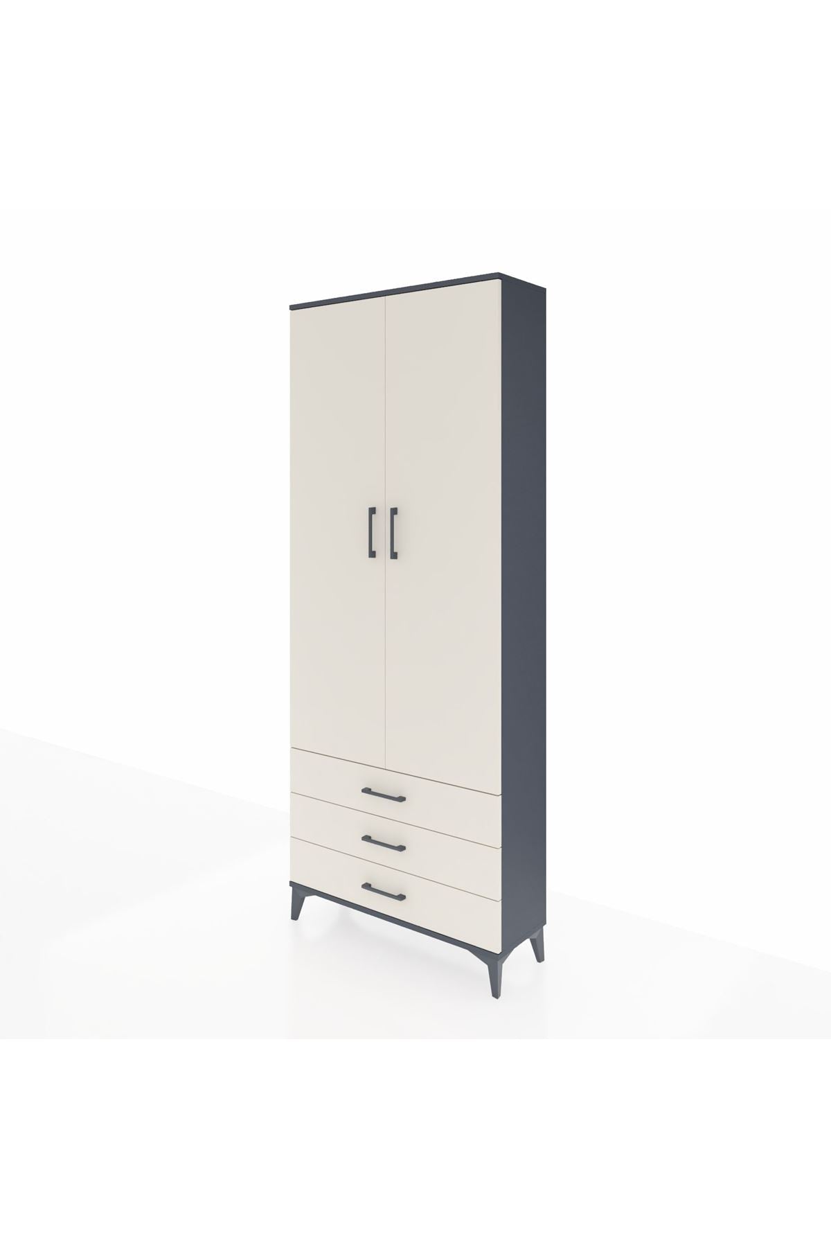 Arges Dolap 2 Raflı 3 Çekmeceli Tek Askılı 88x30x221 - S30M019V4A