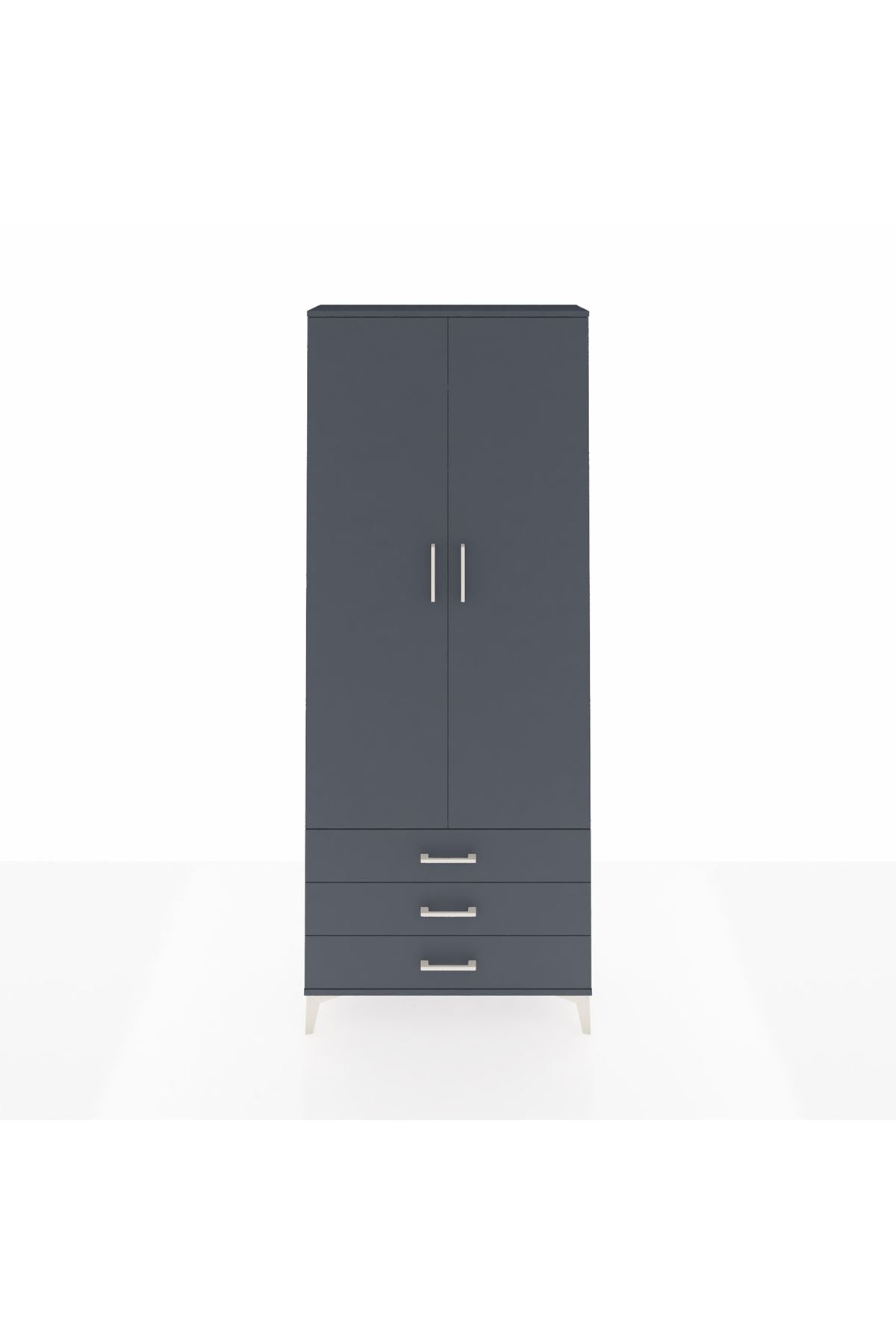 Arges Dolap 2 Raflı 3 Çekmeceli Tek Askılı 88x30x221 - S30M019V5A