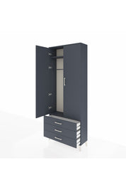 Arges Dolap 2 Raflı 3 Çekmeceli Tek Askılı 88x30x221 - S30M019V5A