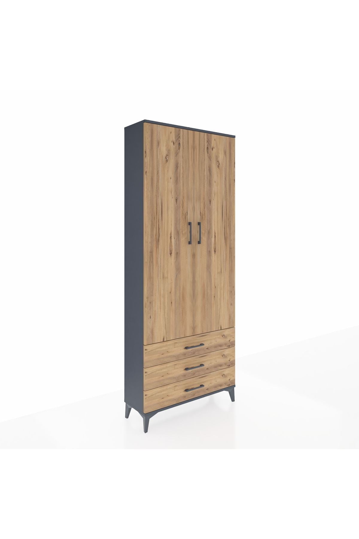 Arges Dolap 2 Raflı 3 Çekmeceli Tek Askılı 88x30x221 - S30M019V6A