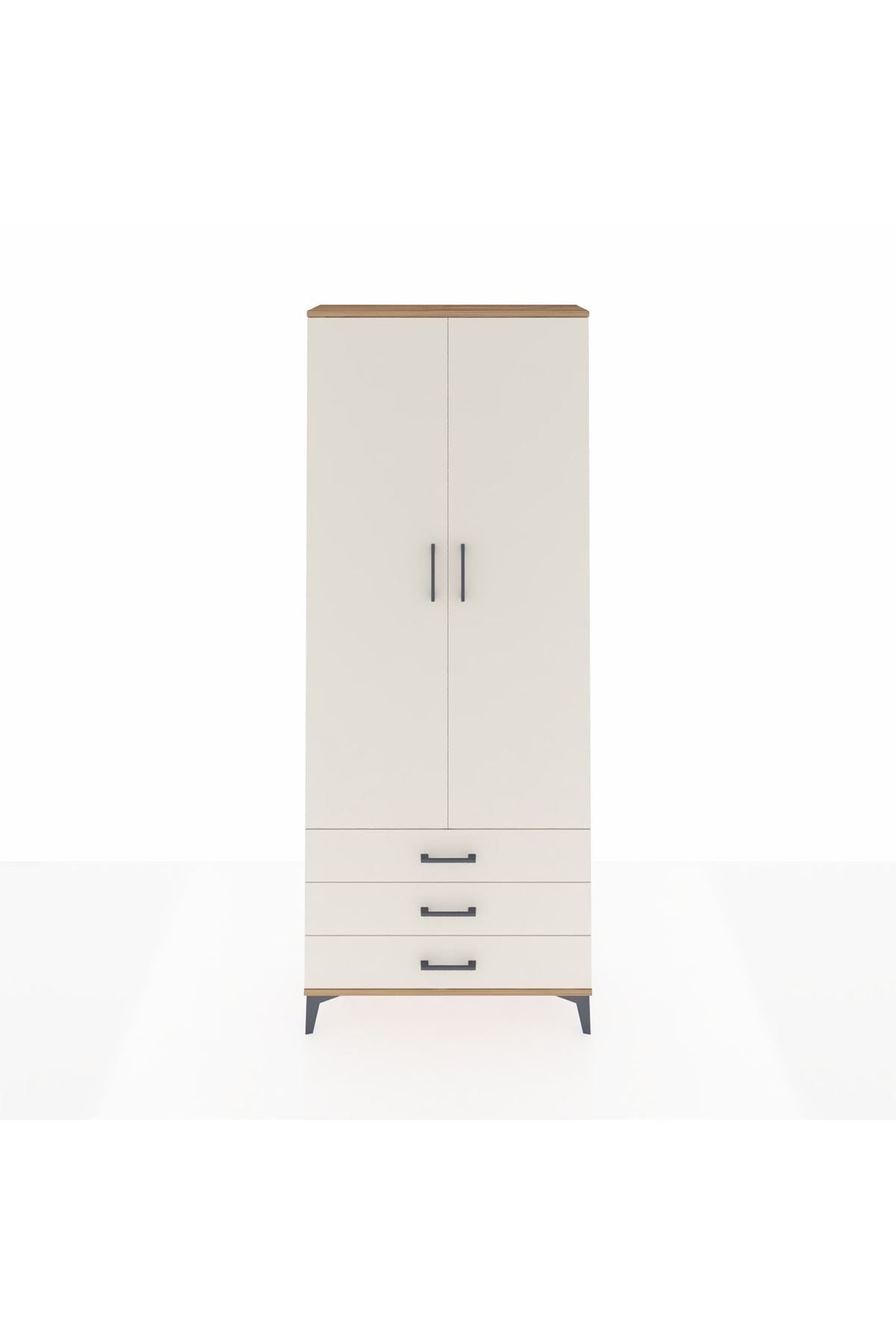 Arges Dolap 2 Raflı 3 Çekmeceli Tek Askılı 88x30x221 - S30M019V7A