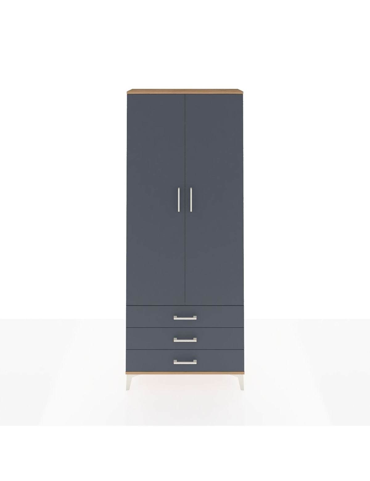 Arges Dolap 2 Raflı 3 Çekmeceli Tek Askılı 88x30x221 - S30M019V8A