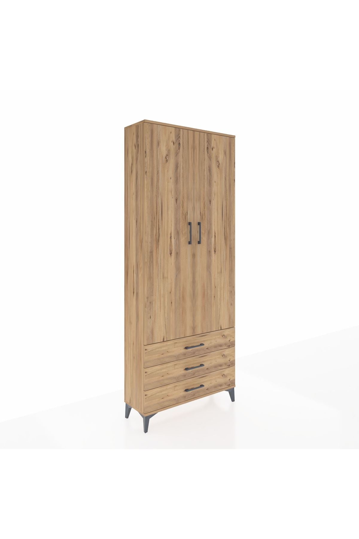 Arges Dolap 2 Raflı 3 Çekmeceli Tek Askılı 88x30x221 - S30M019V9A