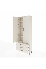Arges Dolap 4 Raflı 3 Çekmeceli 2 Kapaklı 88x30x221 - S30M020V1A