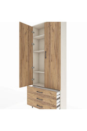 Arges Dolap 4 Raflı 3 Çekmeceli 2 Kapaklı 88x30x221 - S30M020V3A