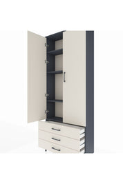 Arges Dolap 4 Raflı 3 Çekmeceli 2 Kapaklı 88x30x221 - S30M020V4A