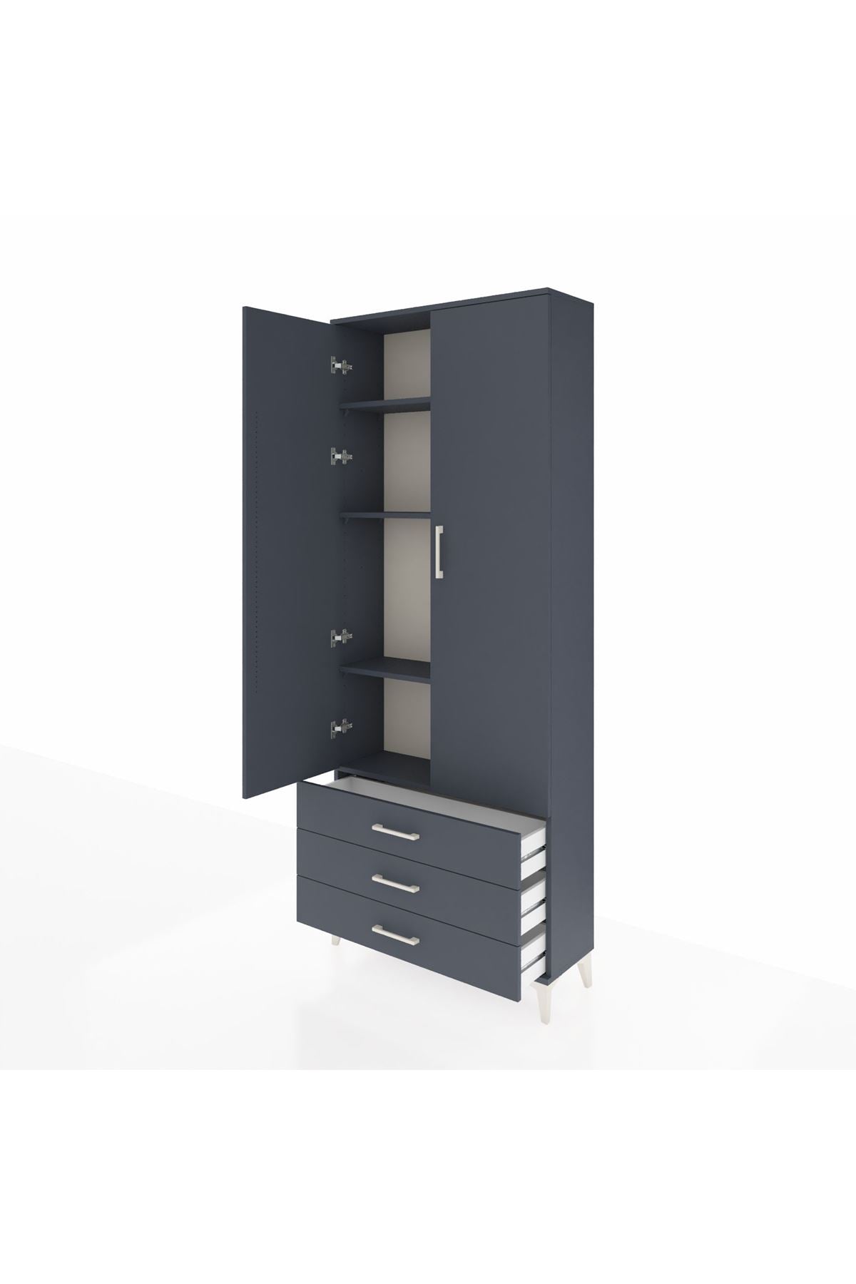 Arges Dolap 4 Raflı 3 Çekmeceli 2 Kapaklı 88x30x221 - S30M020V5A