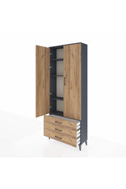 Arges Dolap 4 Raflı 3 Çekmeceli 2 Kapaklı 88x30x221 - S30M020V6A