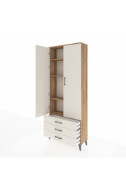 Arges Dolap 4 Raflı 3 Çekmeceli 2 Kapaklı 88x30x221 - S30M020V7A