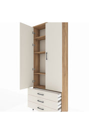 Arges Dolap 4 Raflı 3 Çekmeceli 2 Kapaklı 88x30x221 - S30M020V7A