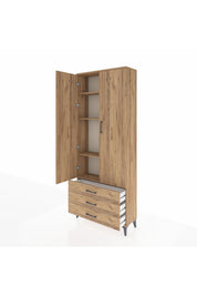 Arges Dolap 4 Raflı 3 Çekmeceli 2 Kapaklı 88x30x221 - S30M020V9A