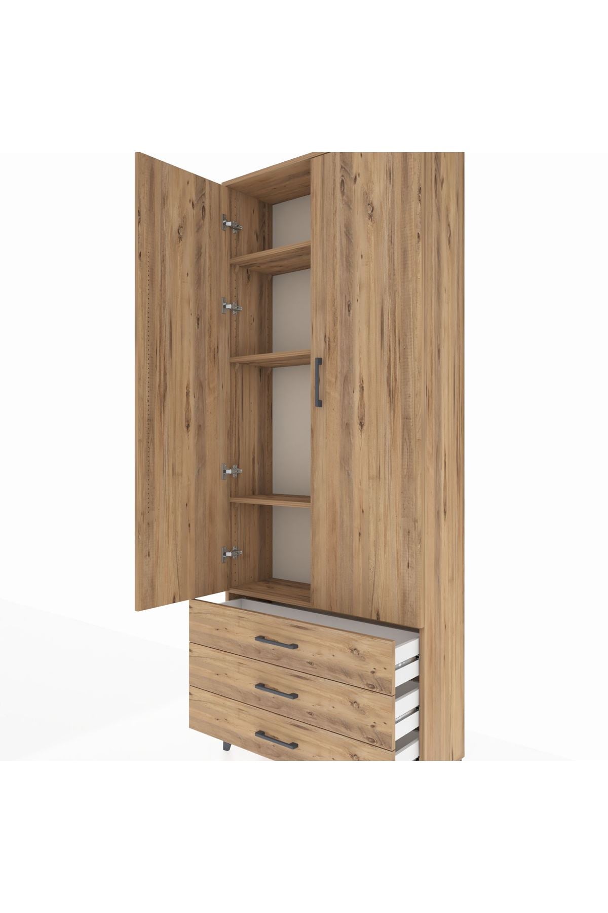 Arges Dolap 4 Raflı 3 Çekmeceli 2 Kapaklı 88x30x221 - S30M020V9A
