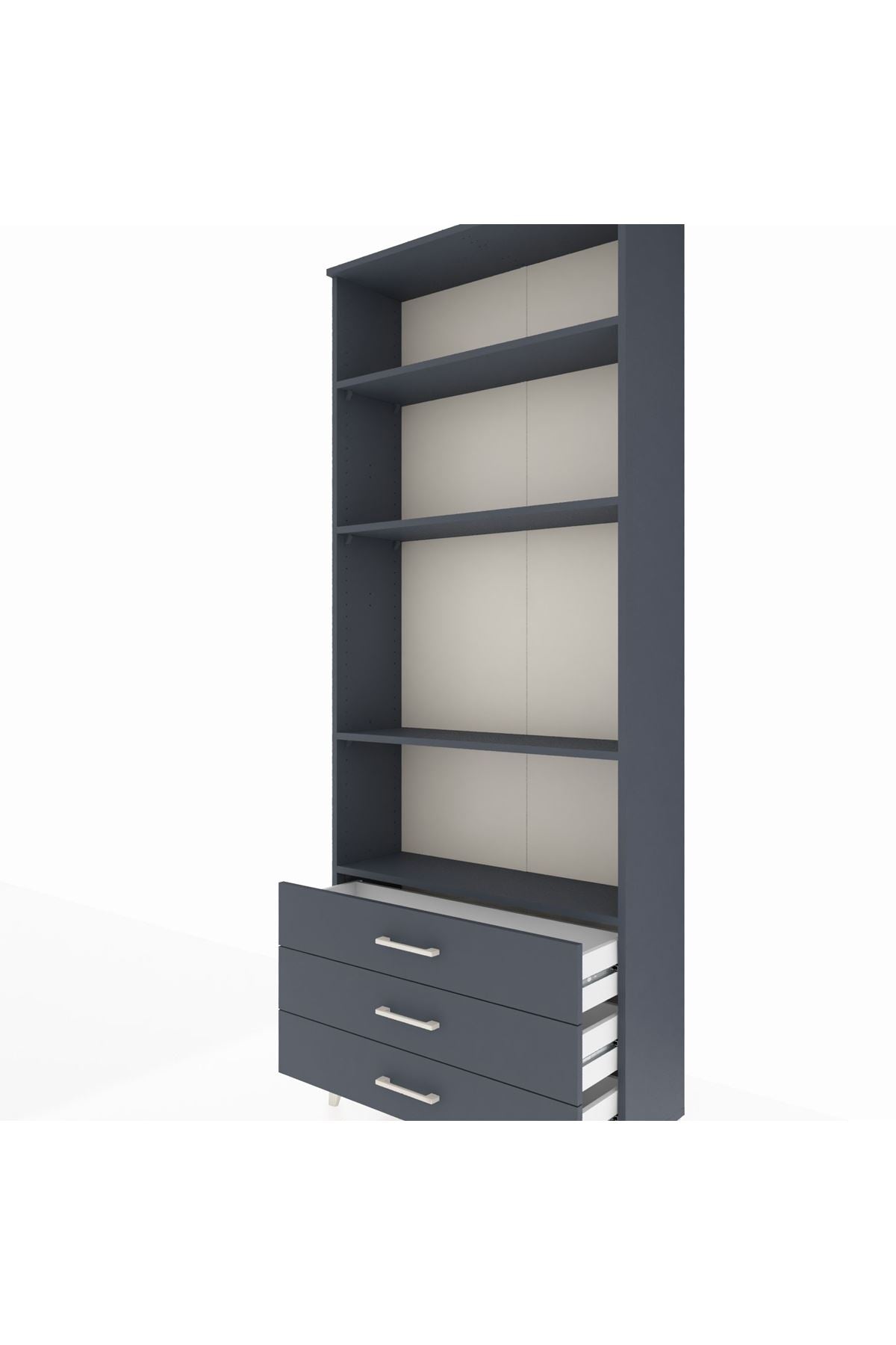 Arges Dolap 4 Raflı 3 Çekmeceli 88x30x221 - S30M021V5A