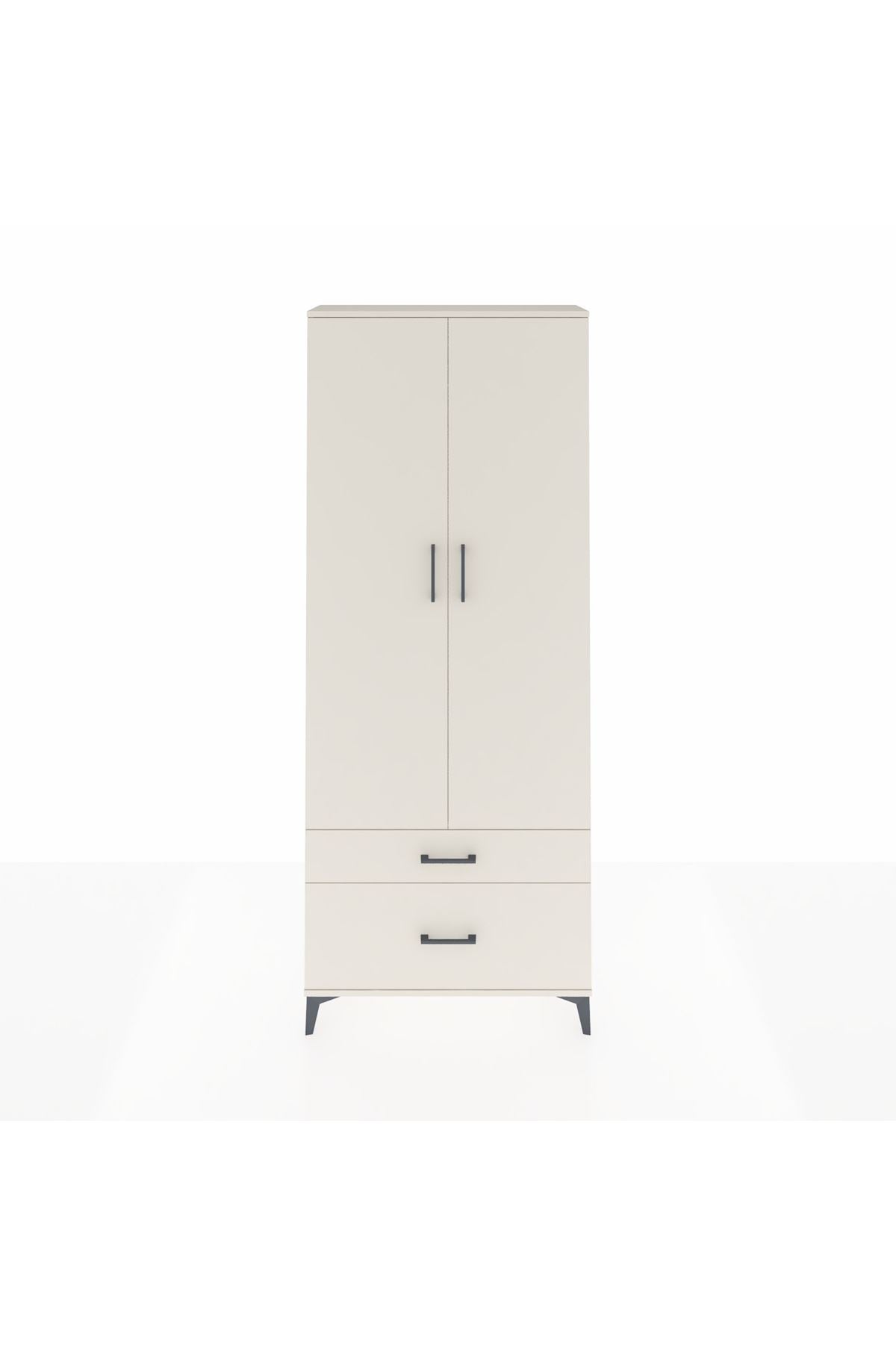 Arges Dolap 2 Raflı 2 Çekmeceli Tek Askılı 88x30x221 - S30M022V1A