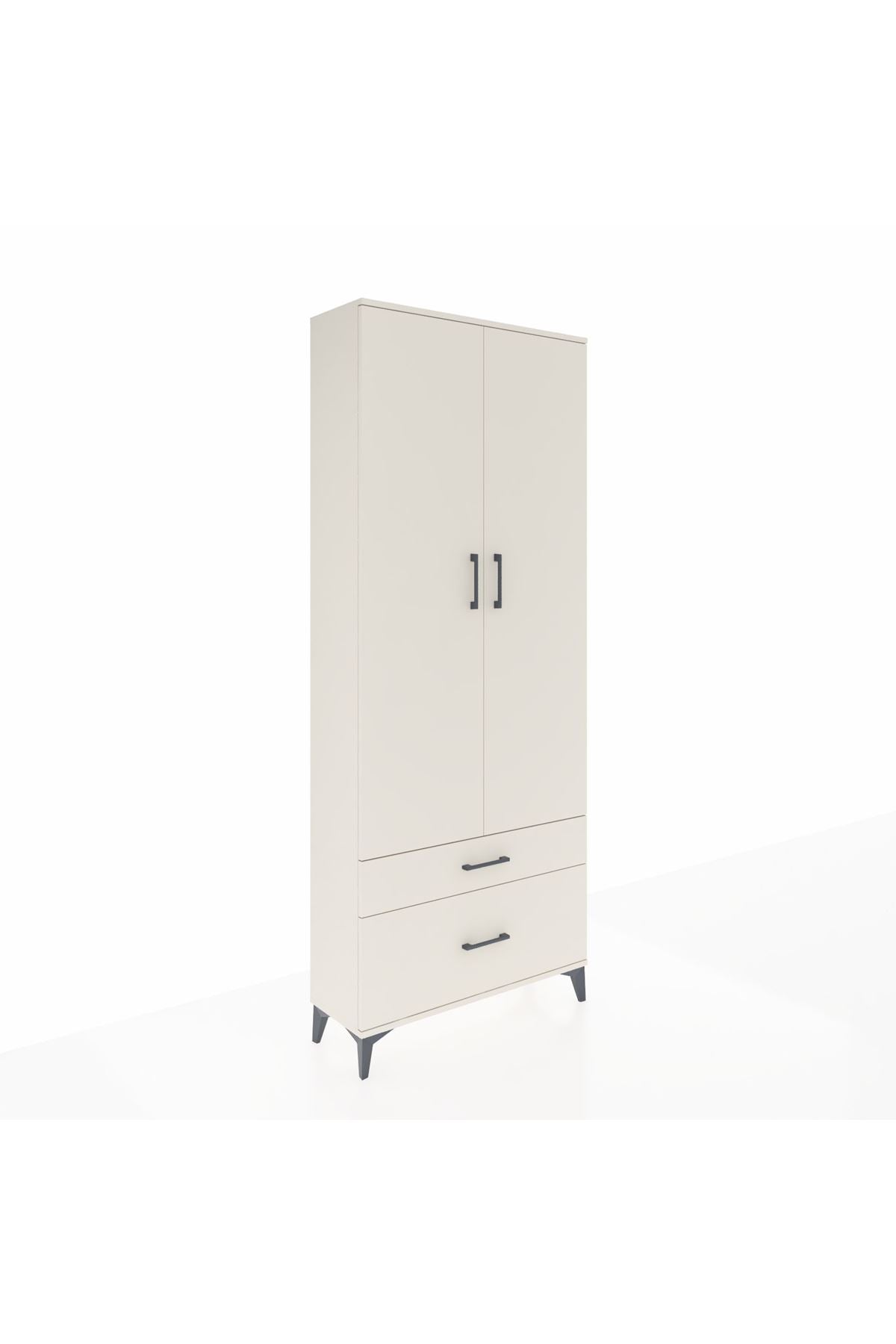Arges Dolap 2 Raflı 2 Çekmeceli Tek Askılı 88x30x221 - S30M022V1A
