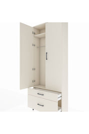 Arges Dolap 2 Raflı 2 Çekmeceli Tek Askılı 88x30x221 - S30M022V1A