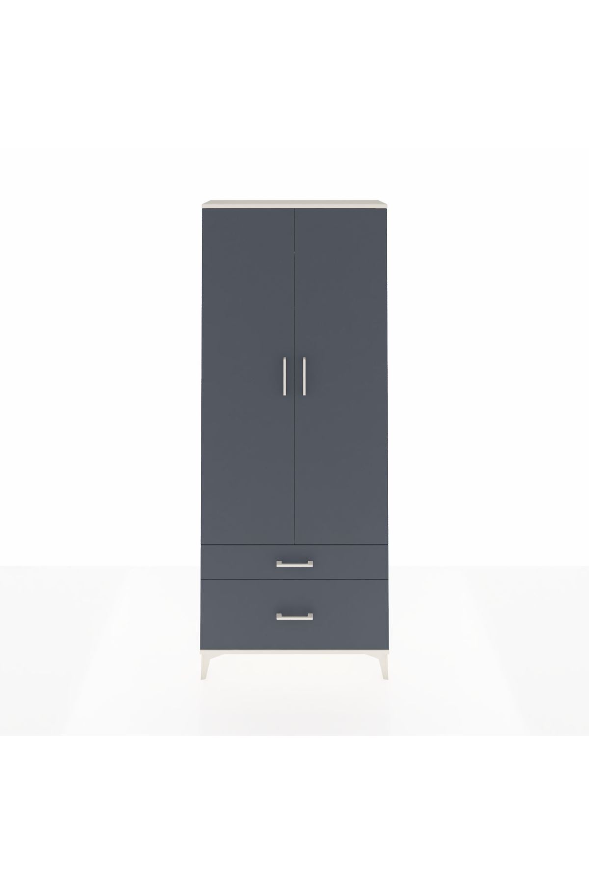 Arges Dolap 2 Raflı 2 Çekmeceli Tek Askılı 88x30x221 - S30M022V2A
