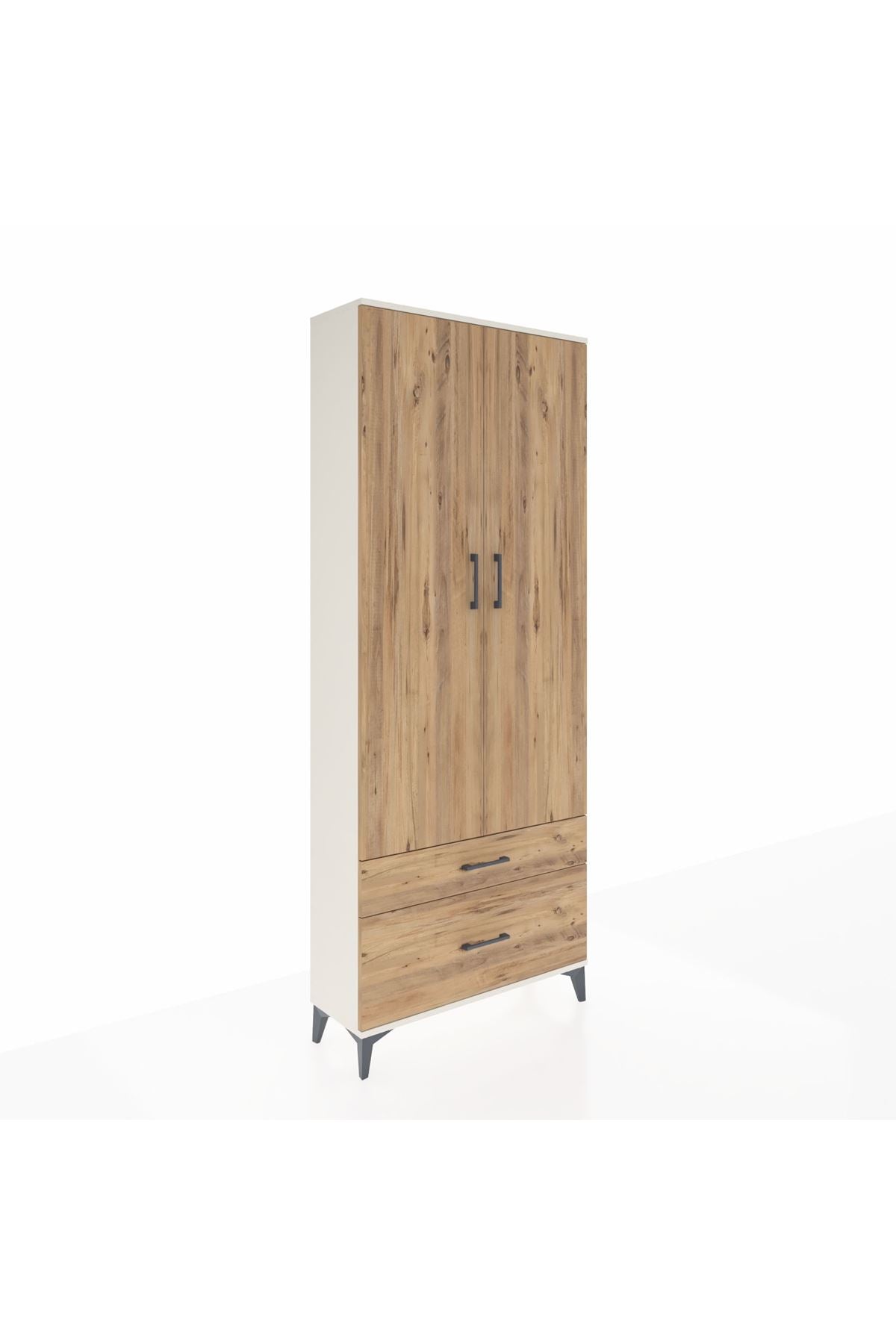 Arges Dolap 2 Raflı 2 Çekmeceli Tek Askılı 88x30x221 - S30M022V3A