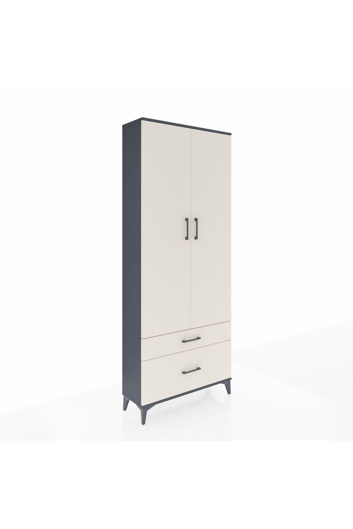 Arges Dolap 2 Raflı 2 Çekmeceli Tek Askılı 88x30x221 - S30M022V4A