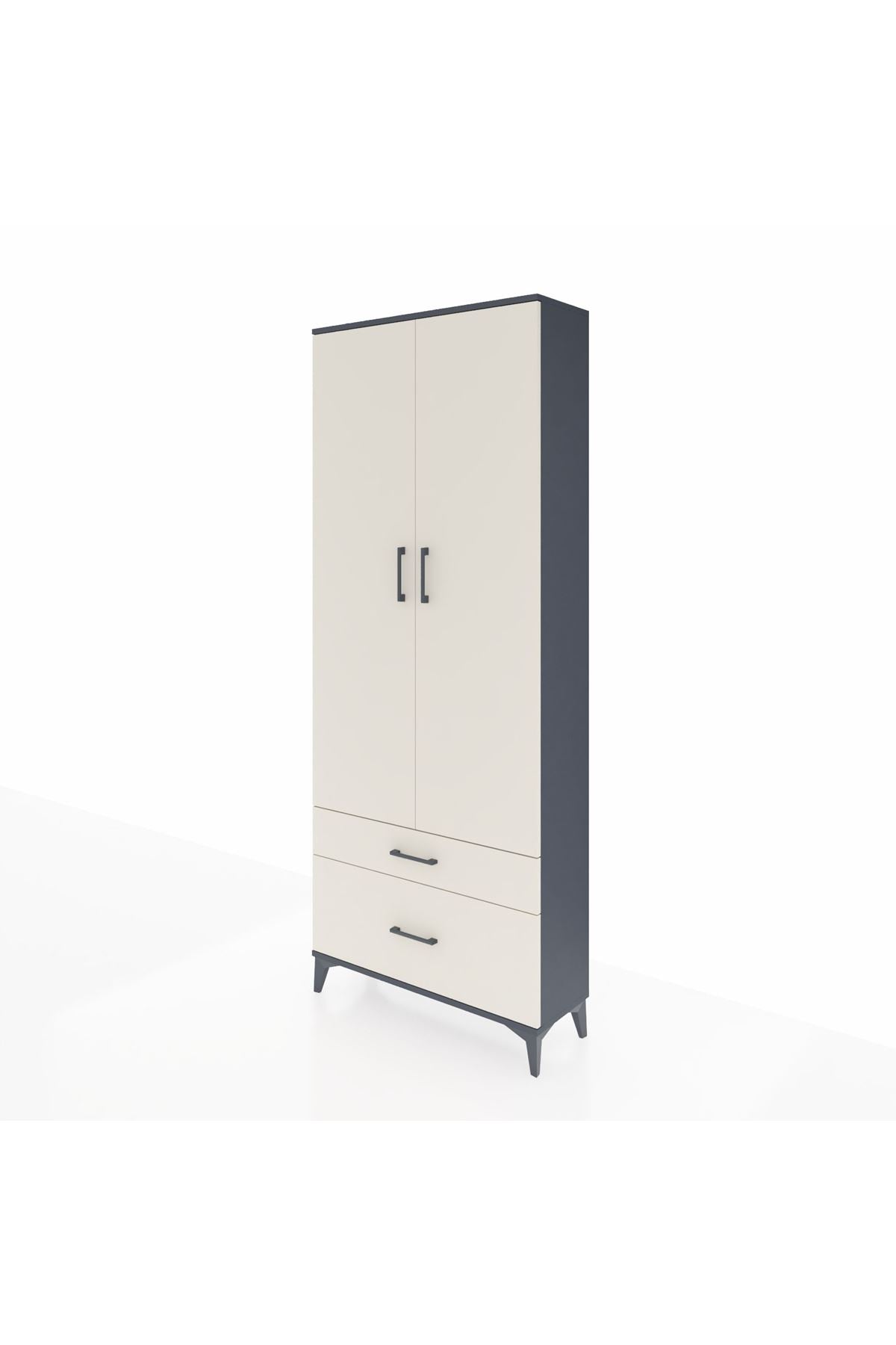 Arges Dolap 2 Raflı 2 Çekmeceli Tek Askılı 88x30x221 - S30M022V4A