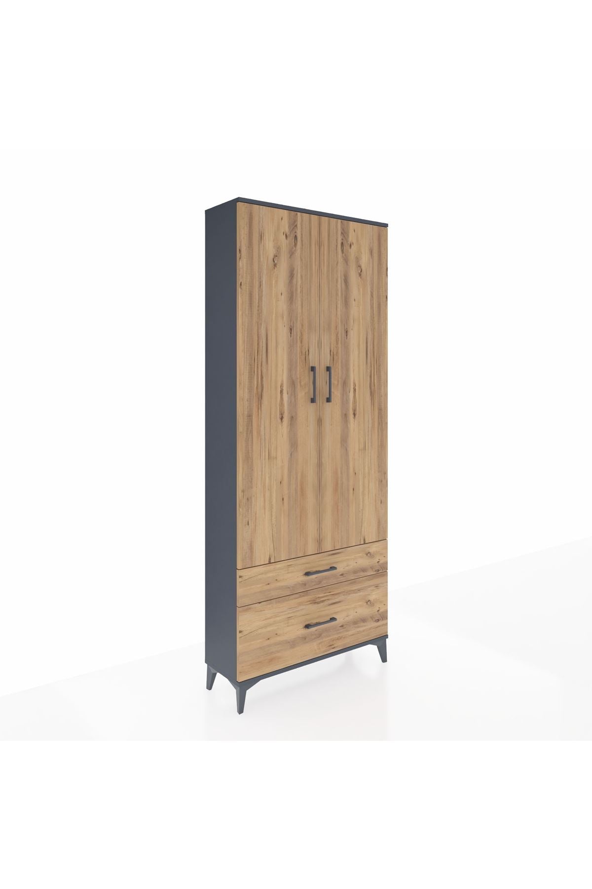 Arges Dolap 2 Raflı 2 Çekmeceli Tek Askılı 88x30x221 - S30M022V6A
