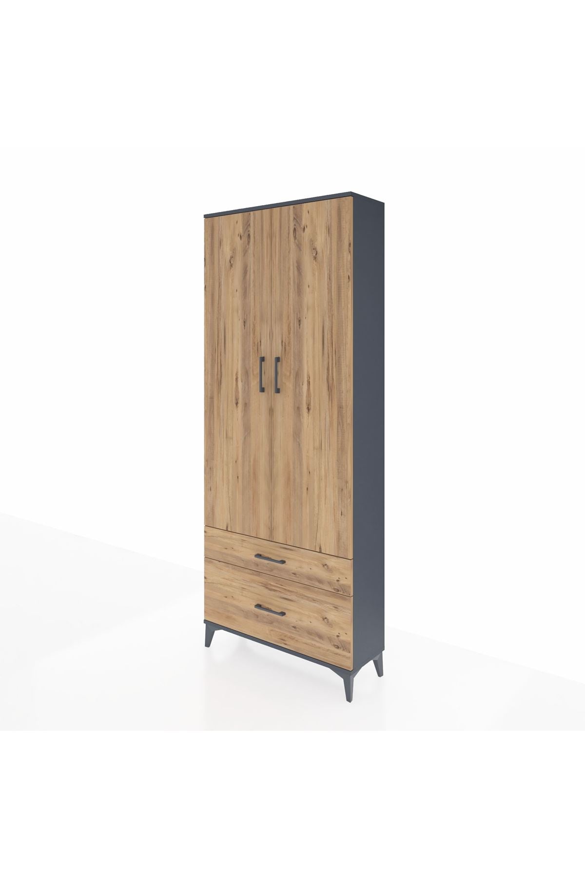 Arges Dolap 2 Raflı 2 Çekmeceli Tek Askılı 88x30x221 - S30M022V6A