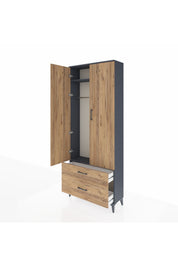 Arges Dolap 2 Raflı 2 Çekmeceli Tek Askılı 88x30x221 - S30M022V6A
