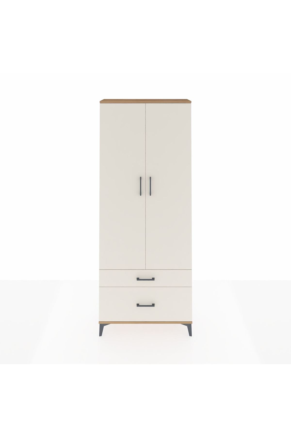 Arges Dolap 2 Raflı 2 Çekmeceli Tek Askılı 88x30x221 - S30M022V7A