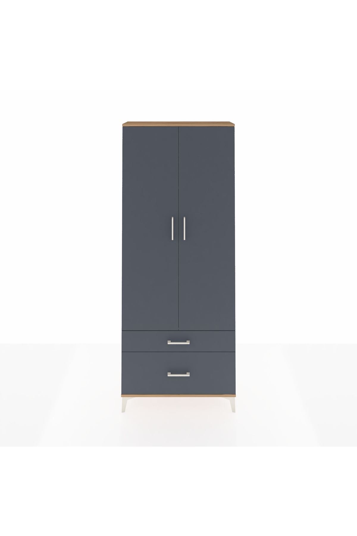 Arges Dolap 2 Raflı 2 Çekmeceli Tek Askılı 88x30x221 - S30M022V8A