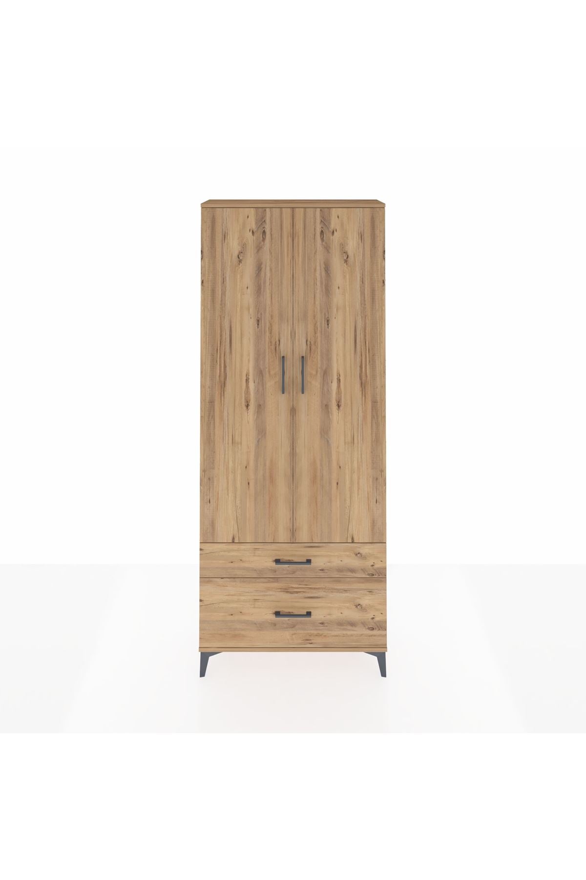 Arges Dolap 2 Raflı 2 Çekmeceli Tek Askılı 88x30x221 - S30M022V9A