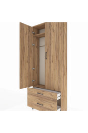 Arges Dolap 2 Raflı 2 Çekmeceli Tek Askılı 88x30x221 - S30M022V9A