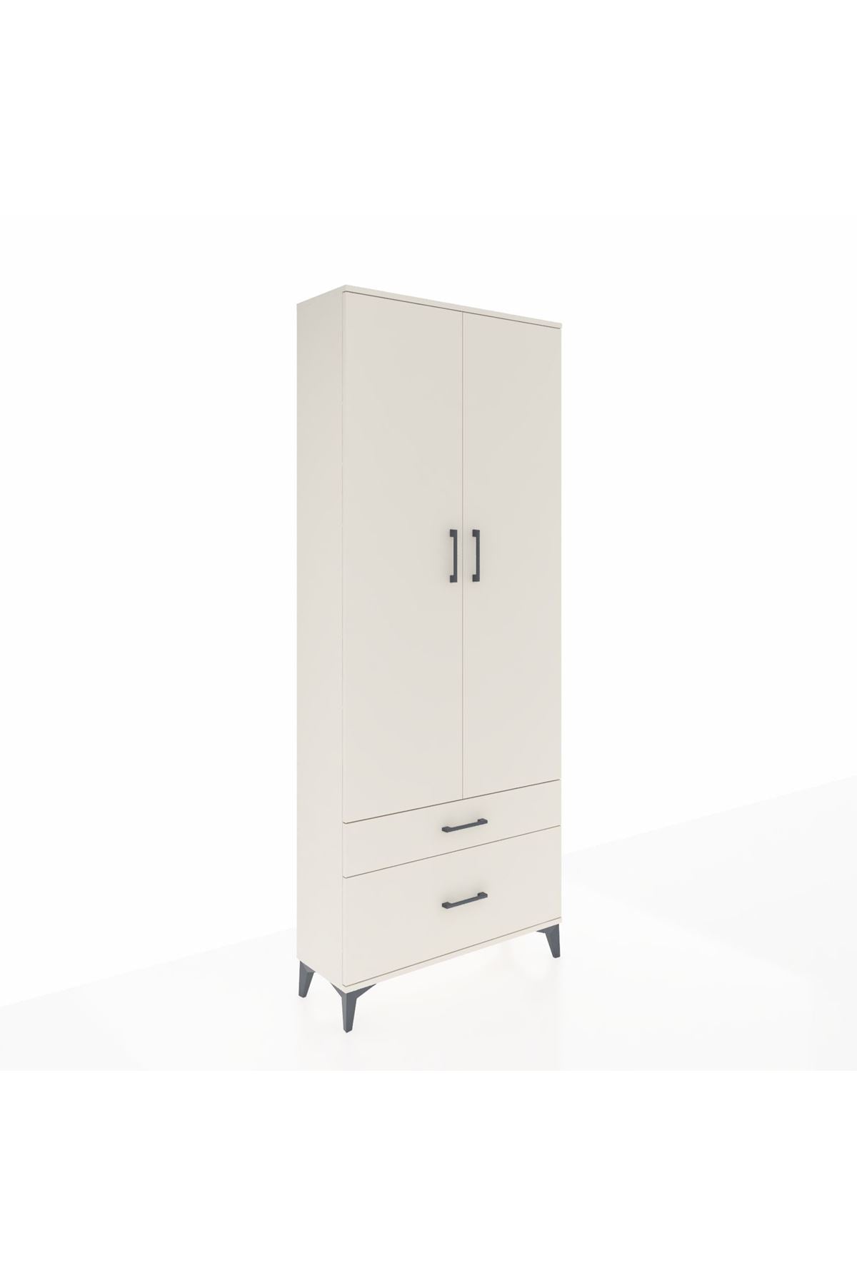 Arges Dolap 4 Raflı 2 Çekmeceli 2 Kapaklı 88x30x221 - S30M023V1A