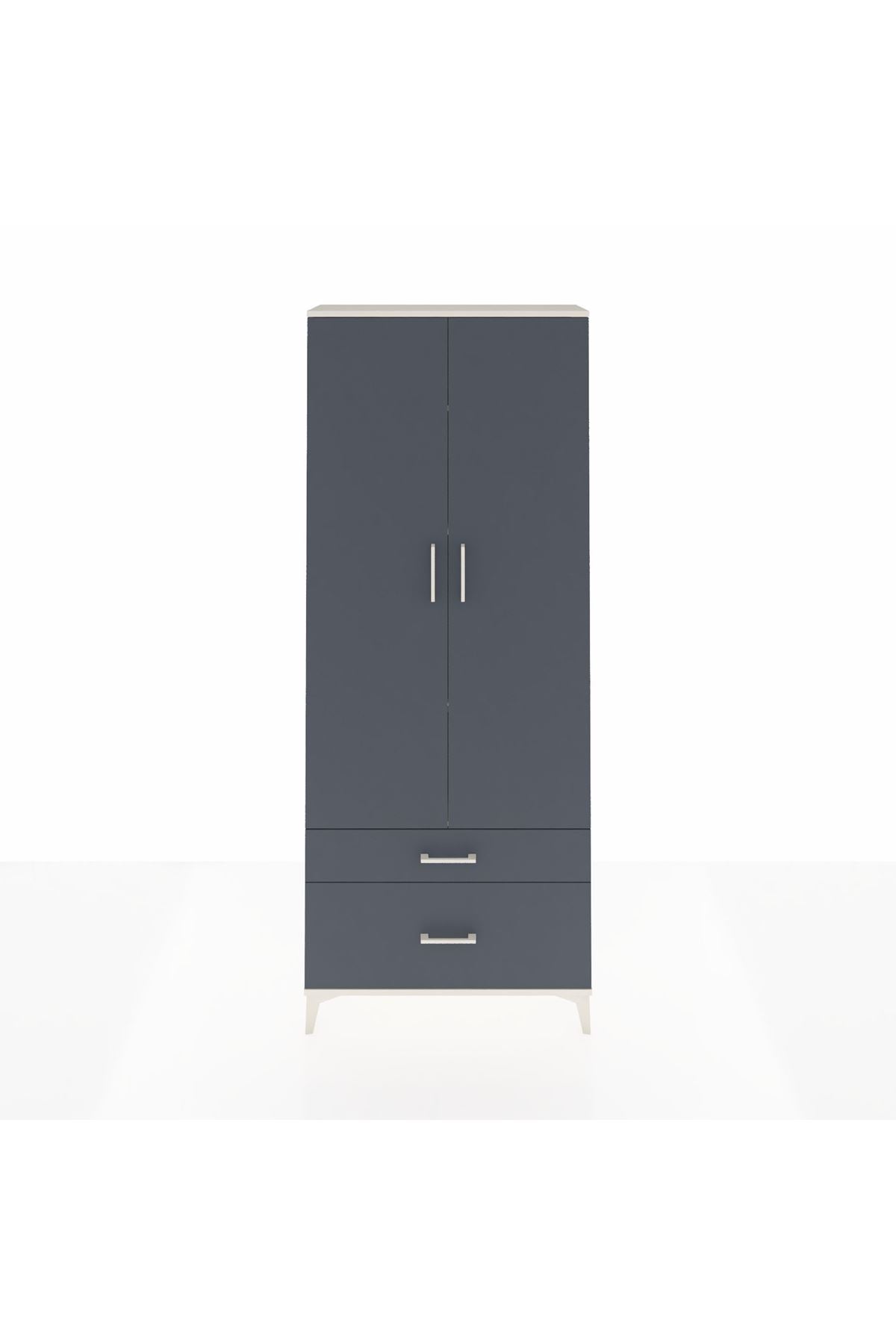 Arges Dolap 4 Raflı 2 Çekmeceli 2 Kapaklı 88x30x221 - S30M023V2A