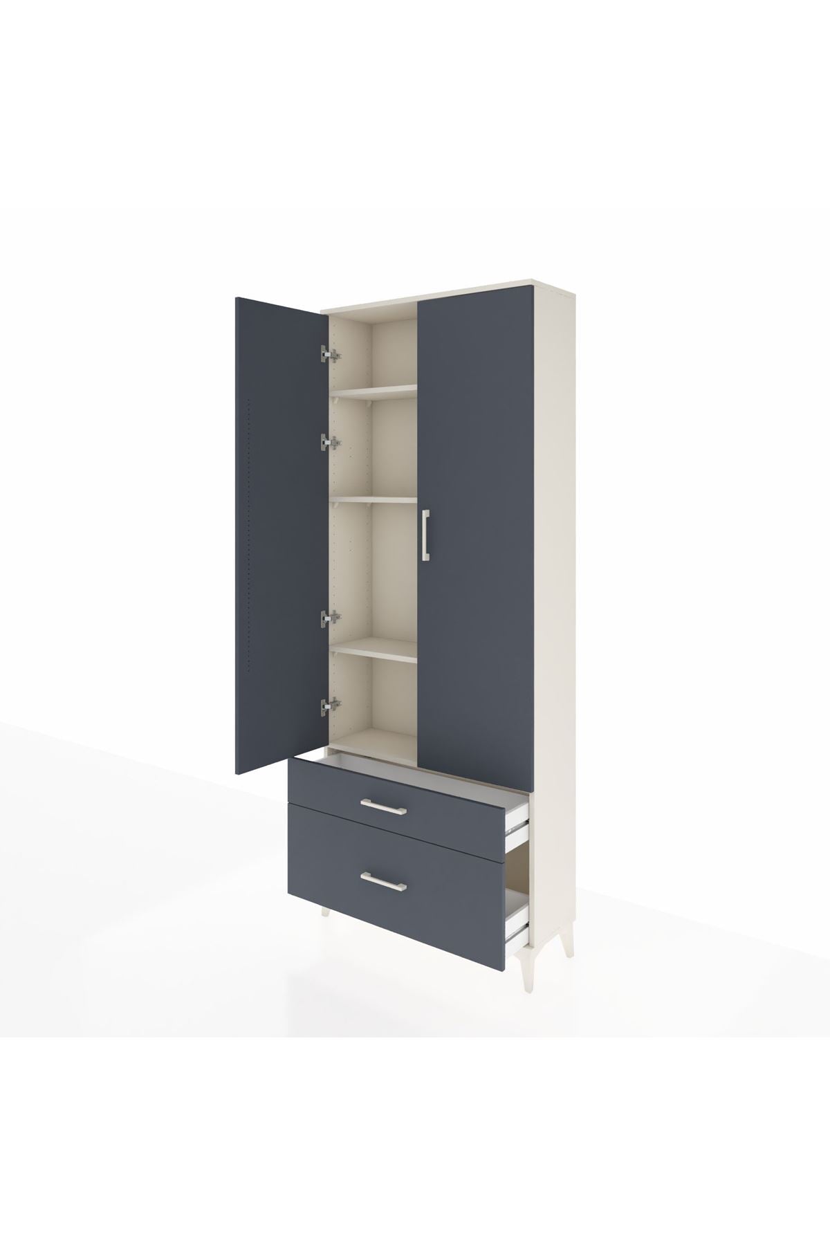 Arges Dolap 4 Raflı 2 Çekmeceli 2 Kapaklı 88x30x221 - S30M023V2A