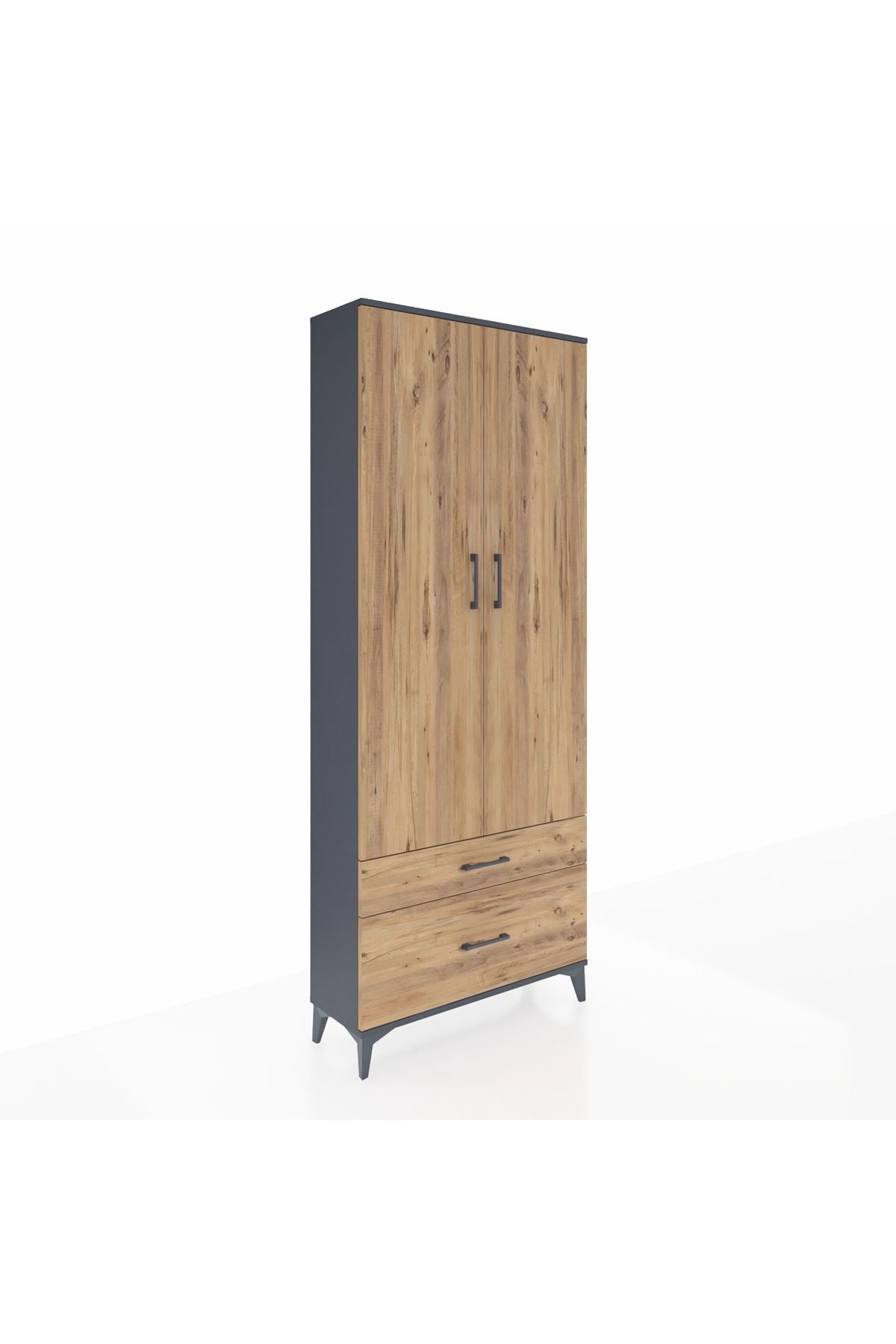Arges Dolap 4 Raflı 2 Çekmeceli 2 Kapaklı 88x30x221 - S30M023V6A
