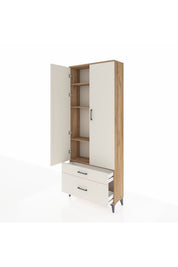 Arges Dolap 4 Raflı 2 Çekmeceli 2 Kapaklı 88x30x221 - S30M023V7A