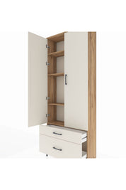 Arges Dolap 4 Raflı 2 Çekmeceli 2 Kapaklı 88x30x221 - S30M023V7A